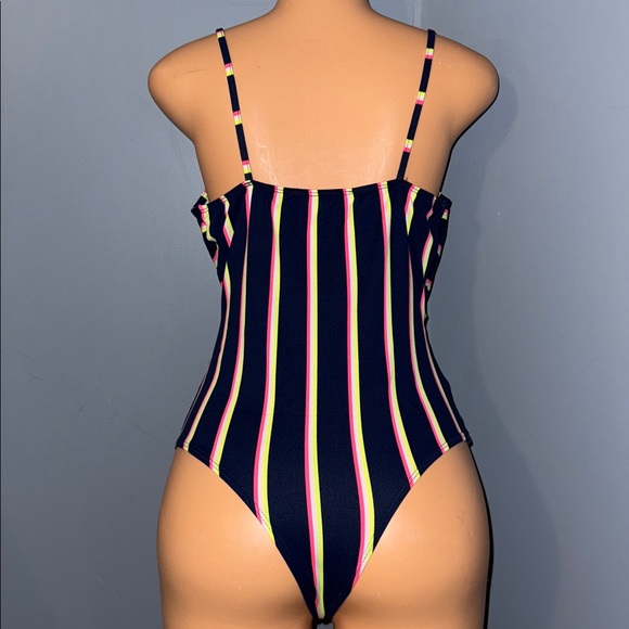 NWT Polly & Ester Striped One-Piece Swimsuit - Size Large - Picture 3 of 4